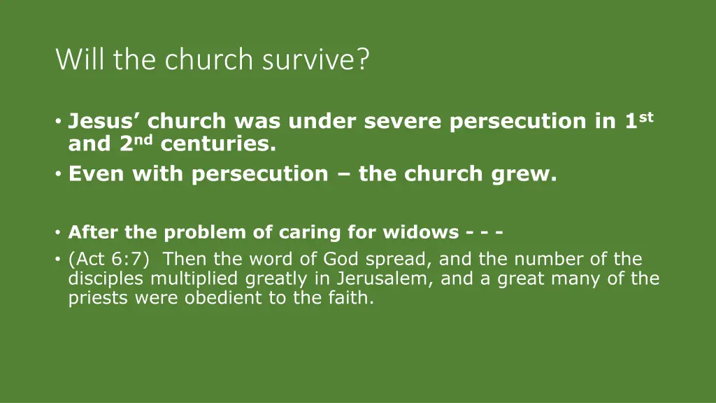 will the church survive 2
