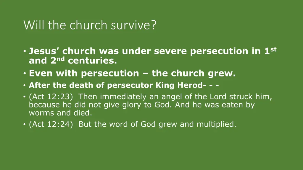 will the church survive 4