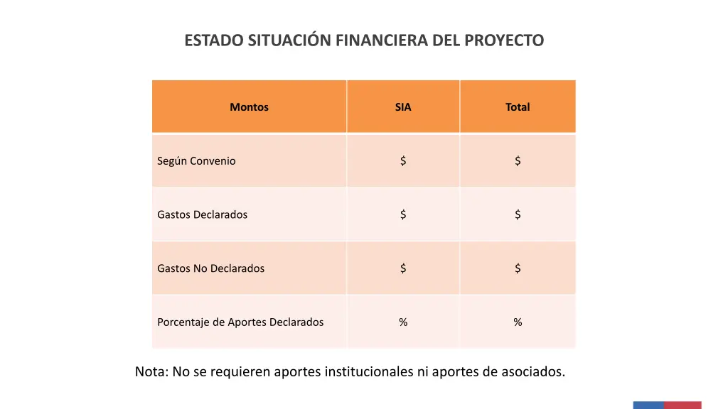 estado situaci n financiera del proyecto