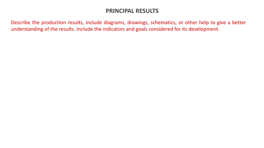 principal results