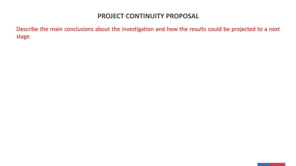 project continuity proposal