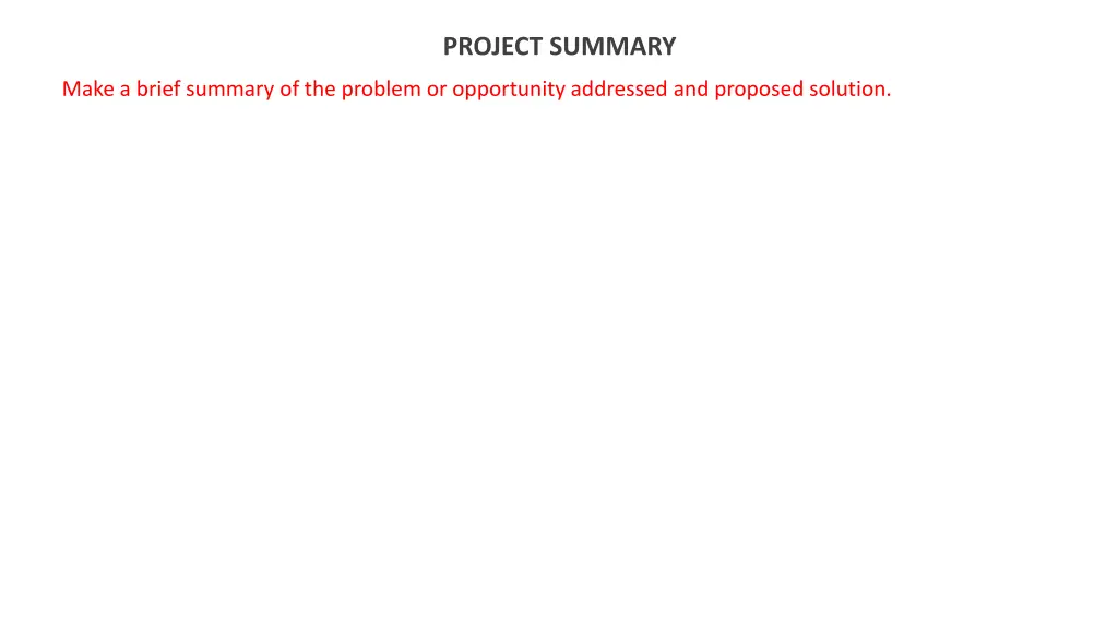 project summary