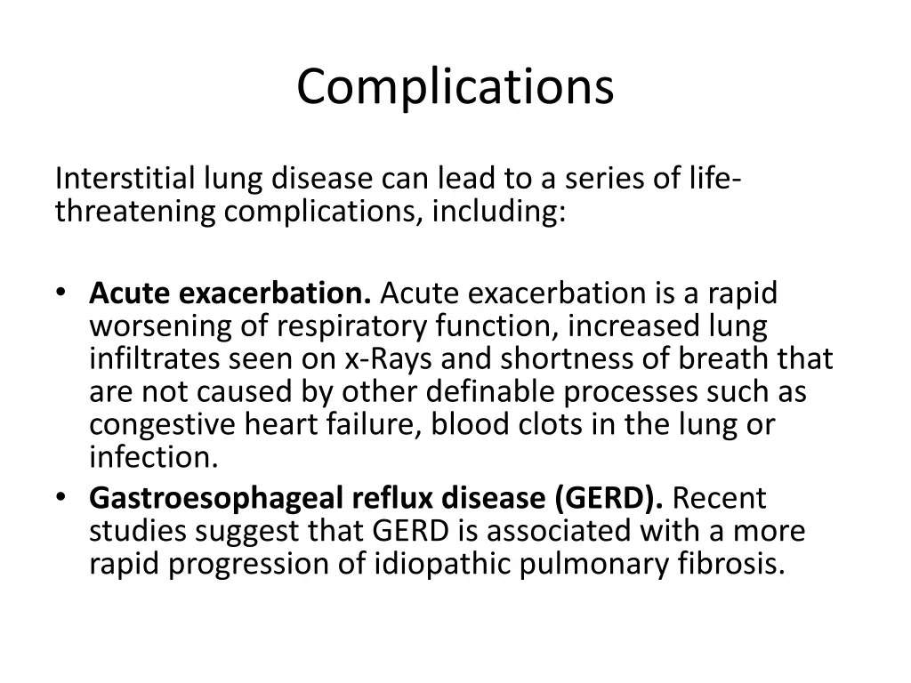 complications