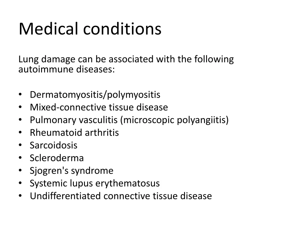 medical conditions