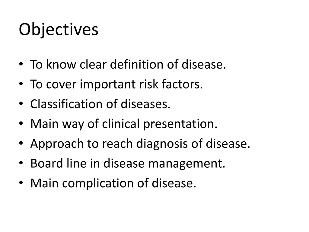 objectives