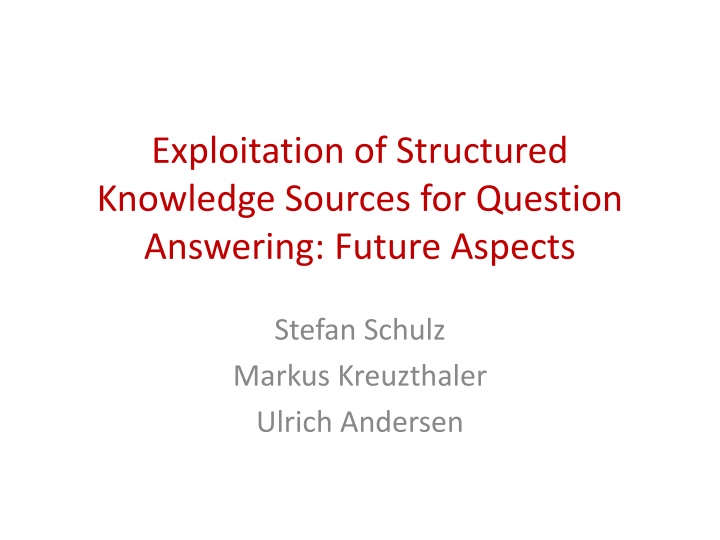 exploitation of structured knowledge sources