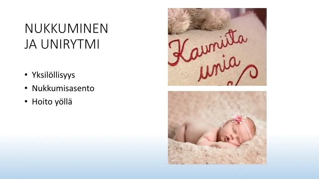 nukkuminen ja unirytmi