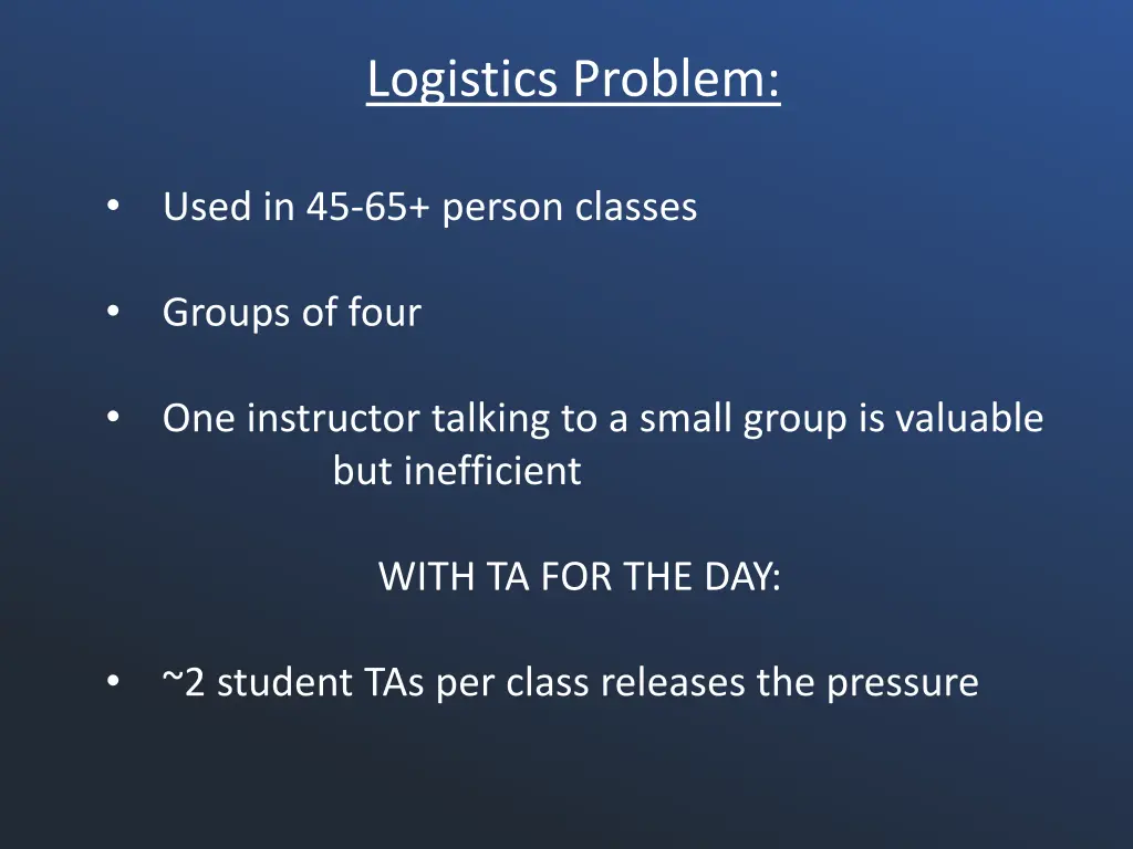 logistics problem