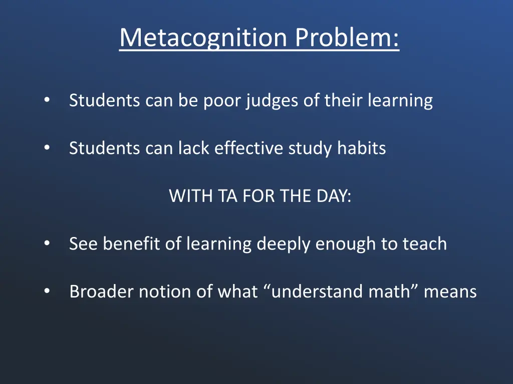 metacognition problem