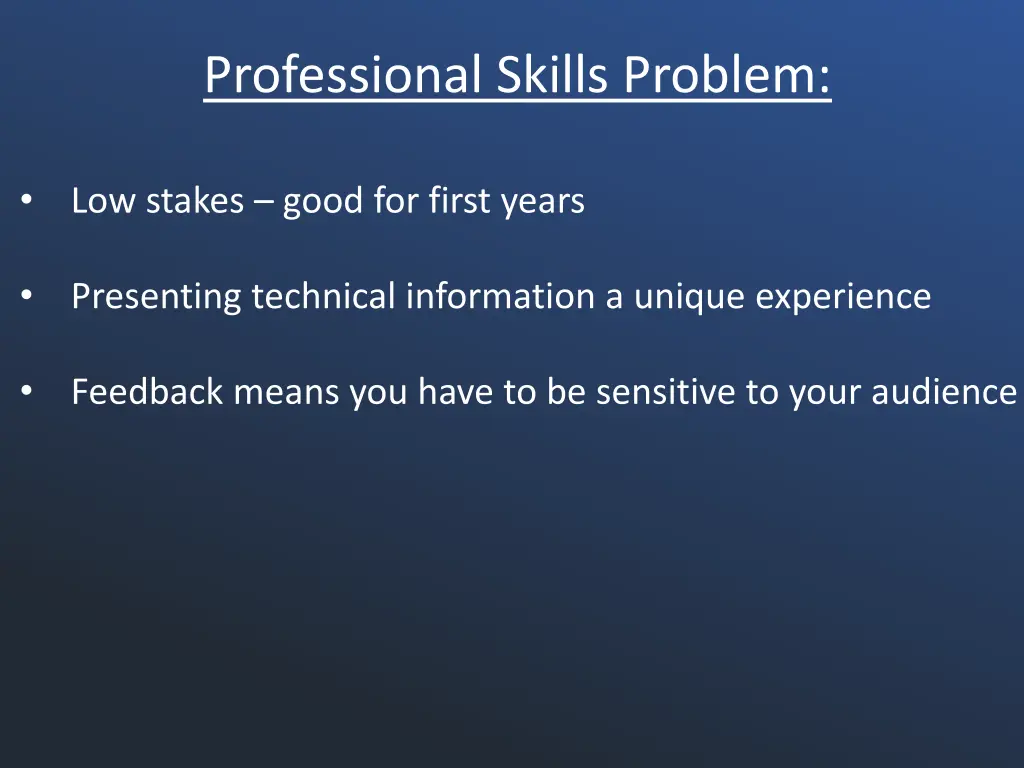professional skills problem