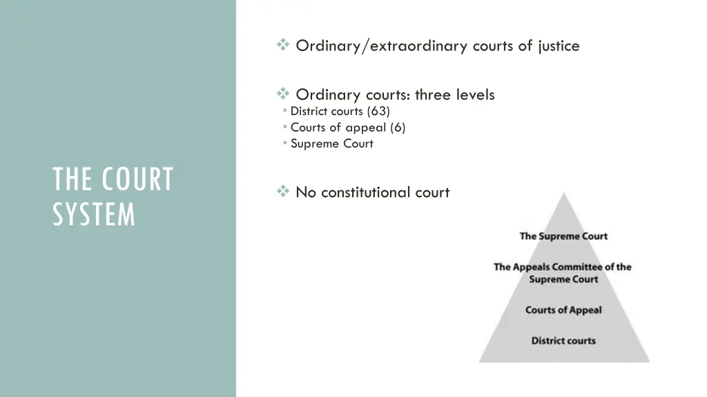 ordinary extraordinary courts of justice