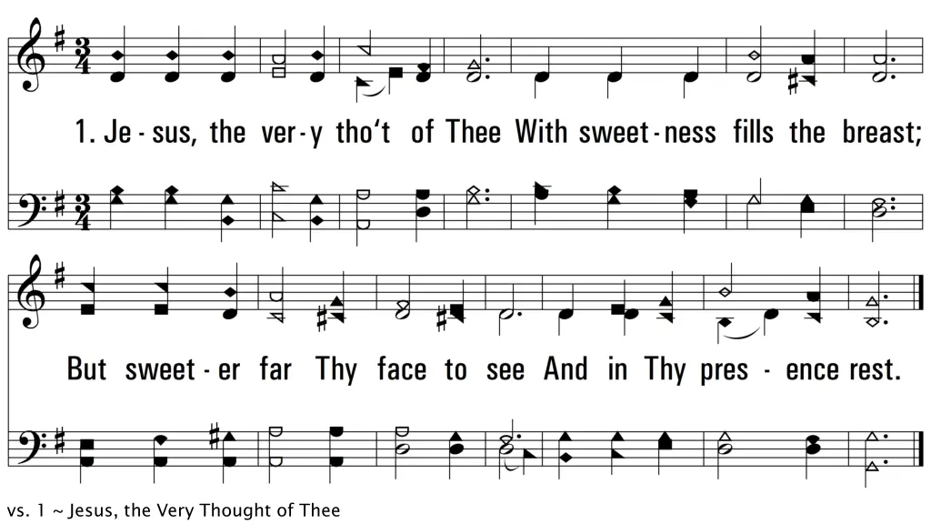 vs 1 jesus the very thought of thee
