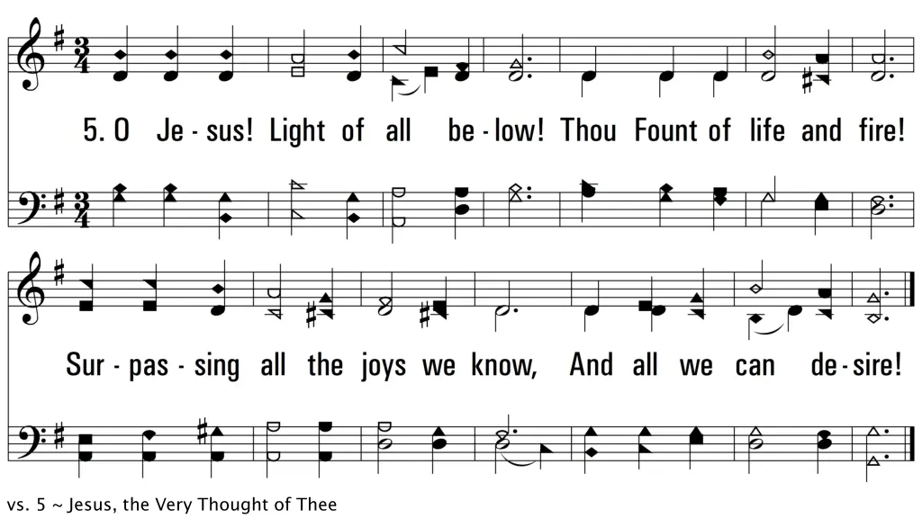 vs 5 jesus the very thought of thee