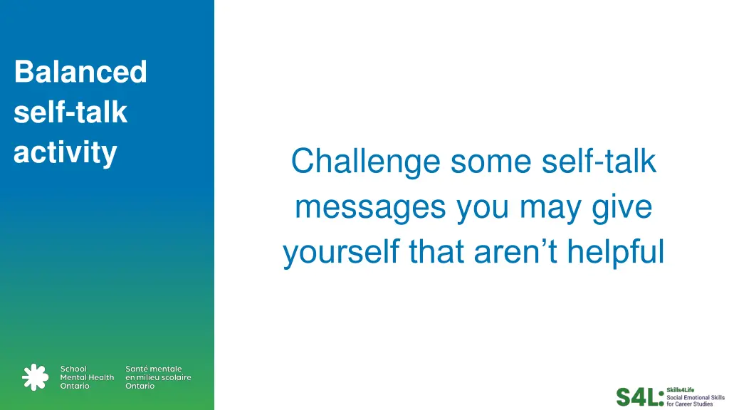 balanced self talk activity