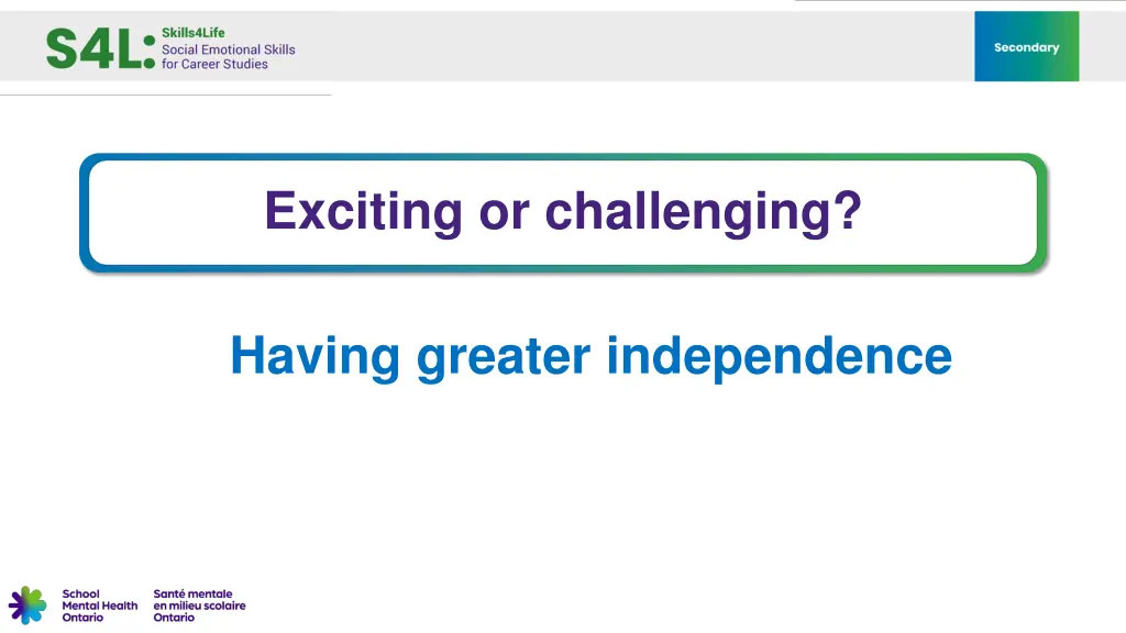 exciting or challenging 1