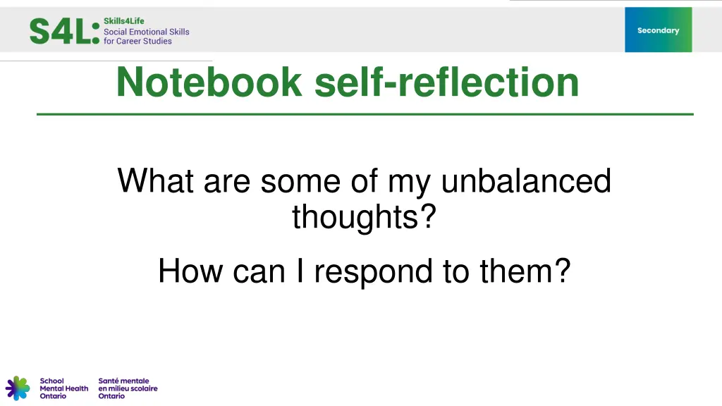 notebook self reflection