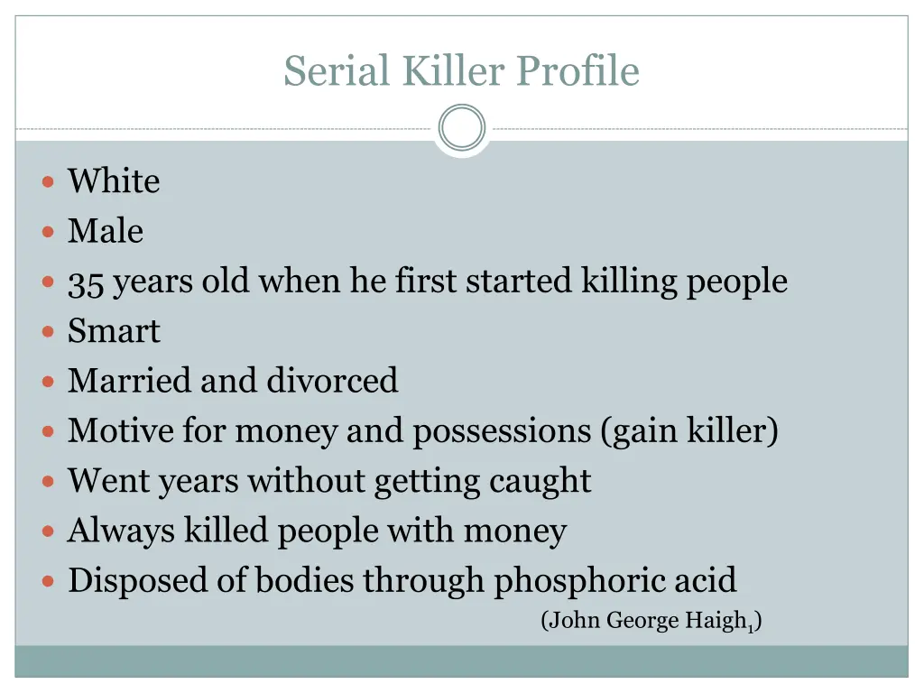 serial killer profile