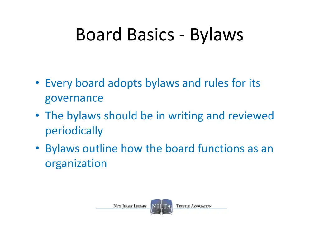 board basics bylaws