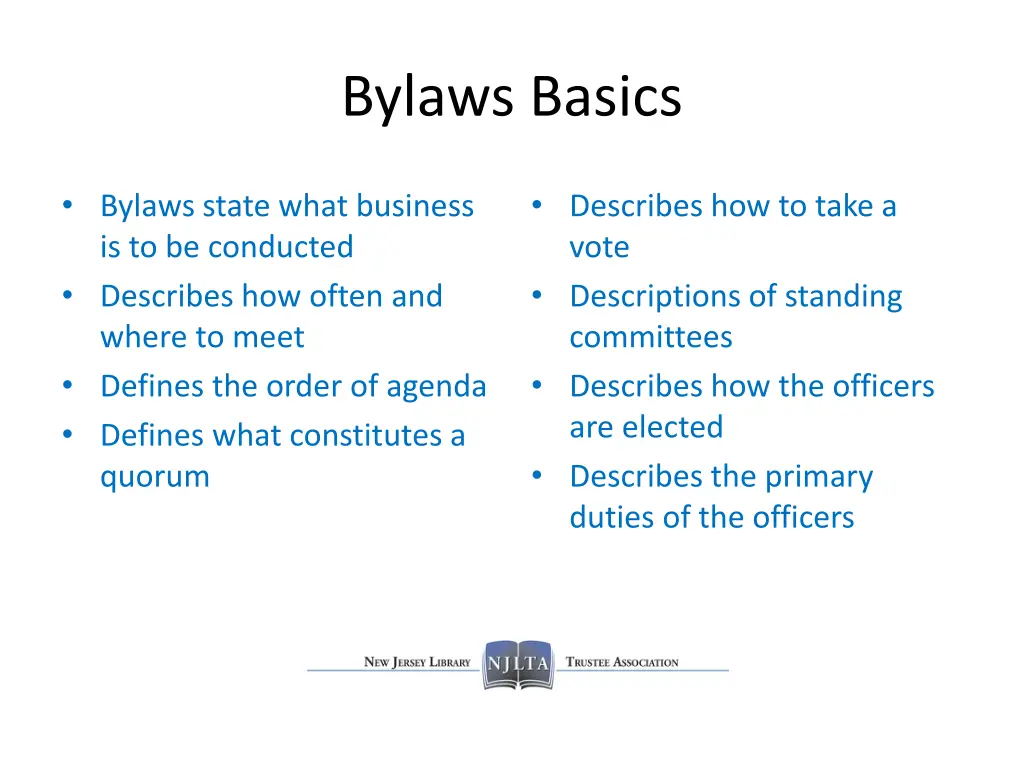 bylaws basics