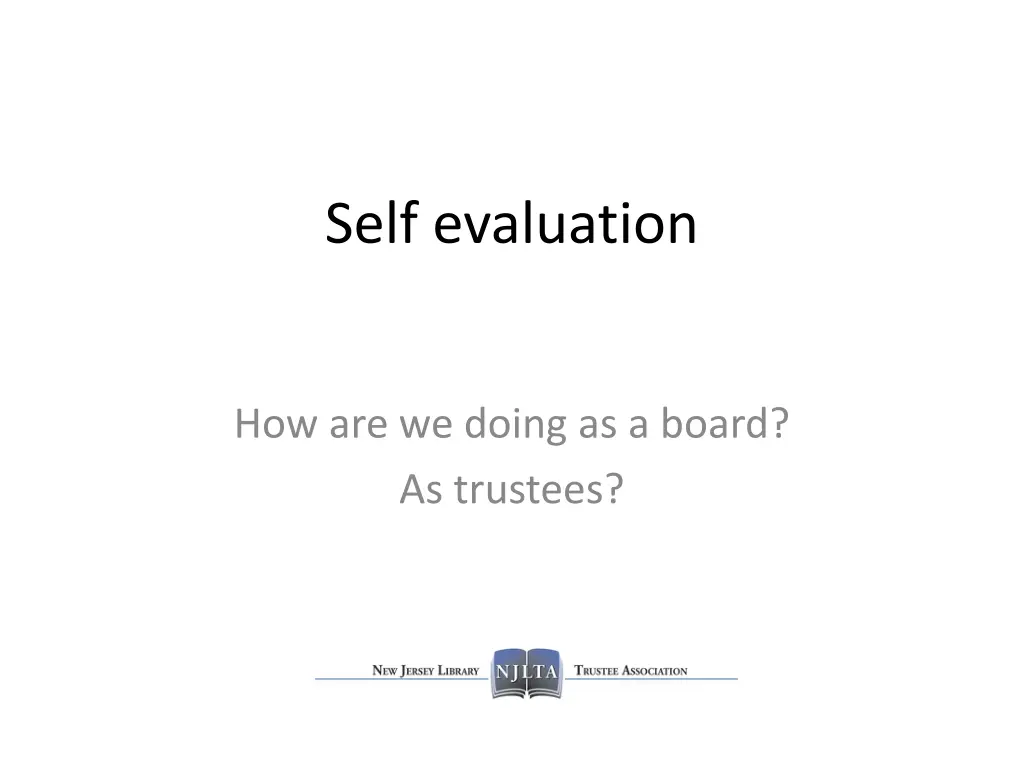 self evaluation
