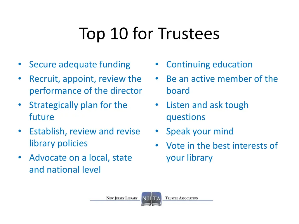 top 10 for trustees