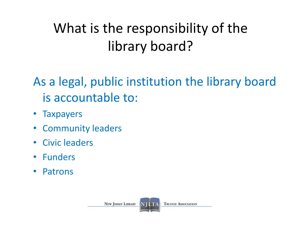 what is the responsibility of the library board