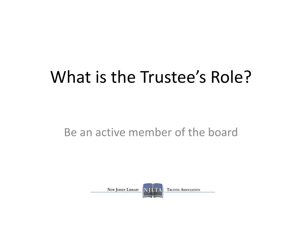 what is the trustee s role