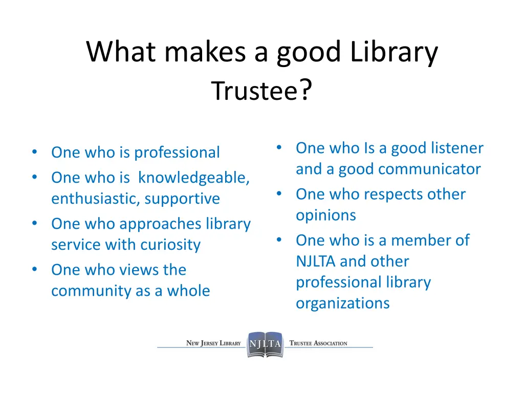 what makes a good library trustee