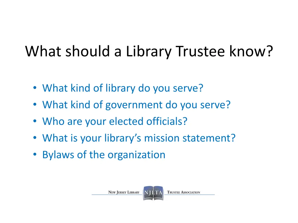 what should a library trustee know 1