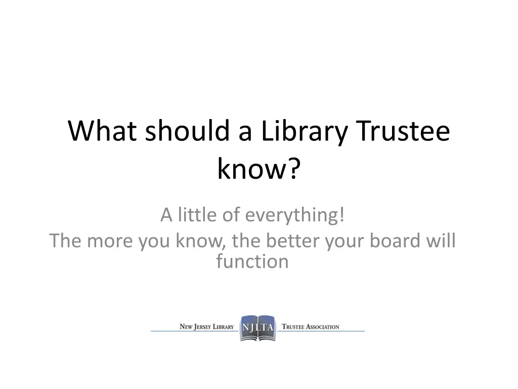what should a library trustee know