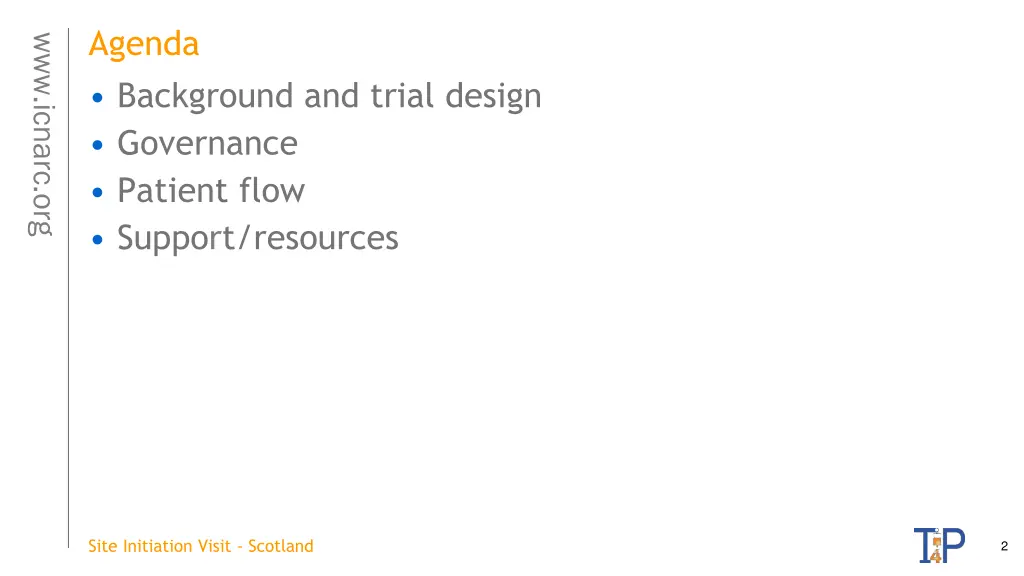 agenda background and trial design governance