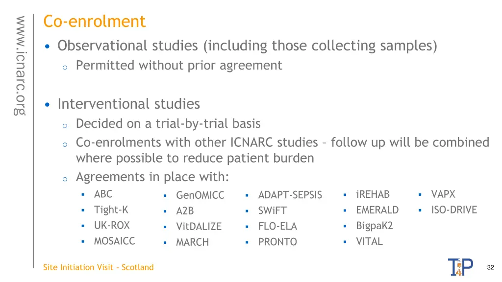co enrolment observational studies including