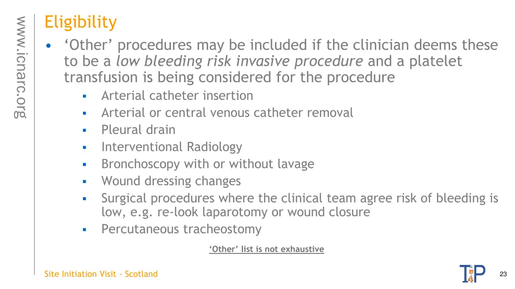 eligibility other procedures may be included