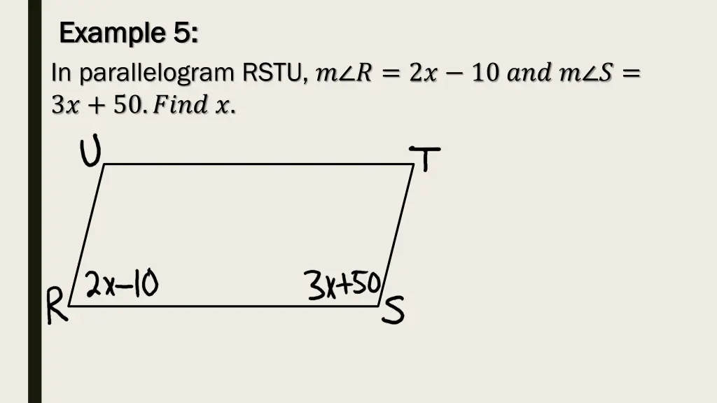 example 5 example 5 in parallelogram rstu