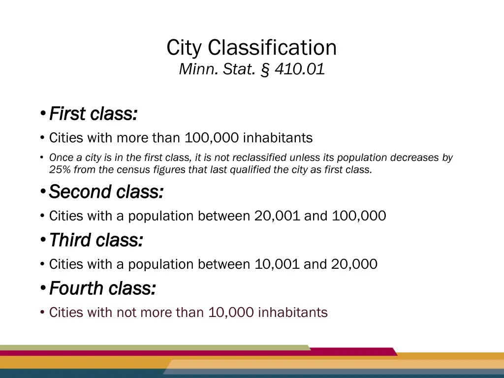 city classification minn stat 410 01