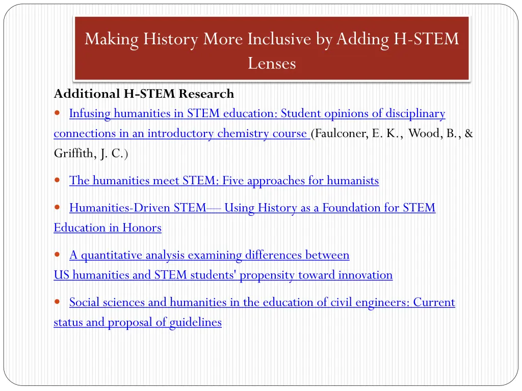 making history more inclusive by adding h stem 13