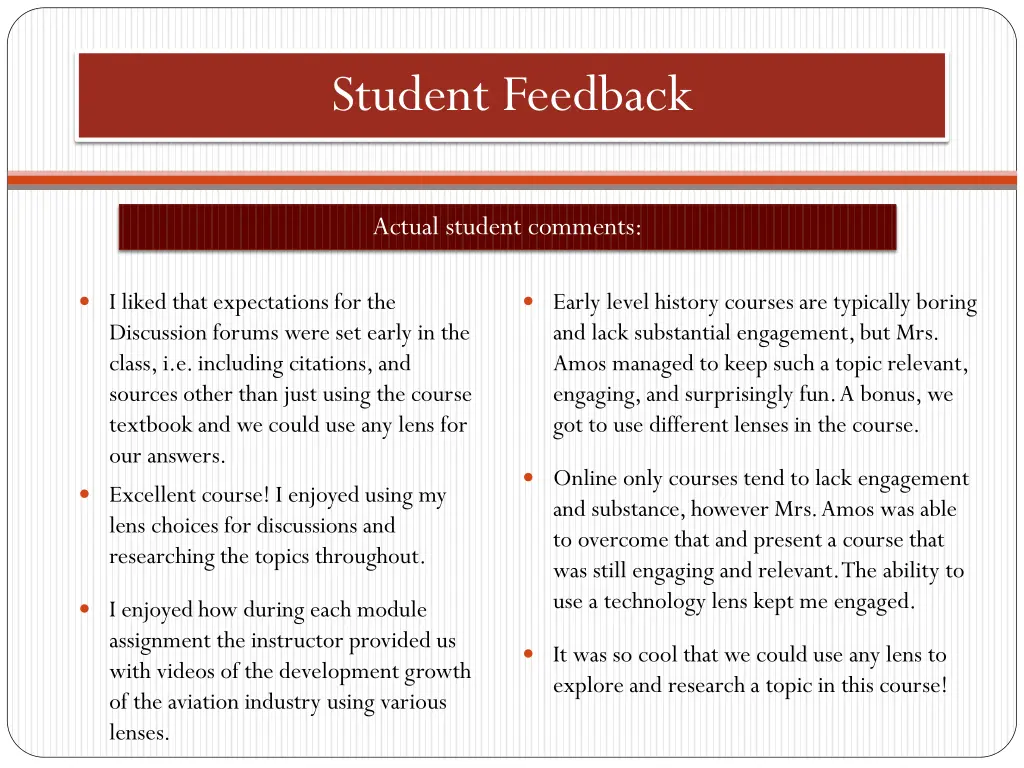 student feedback