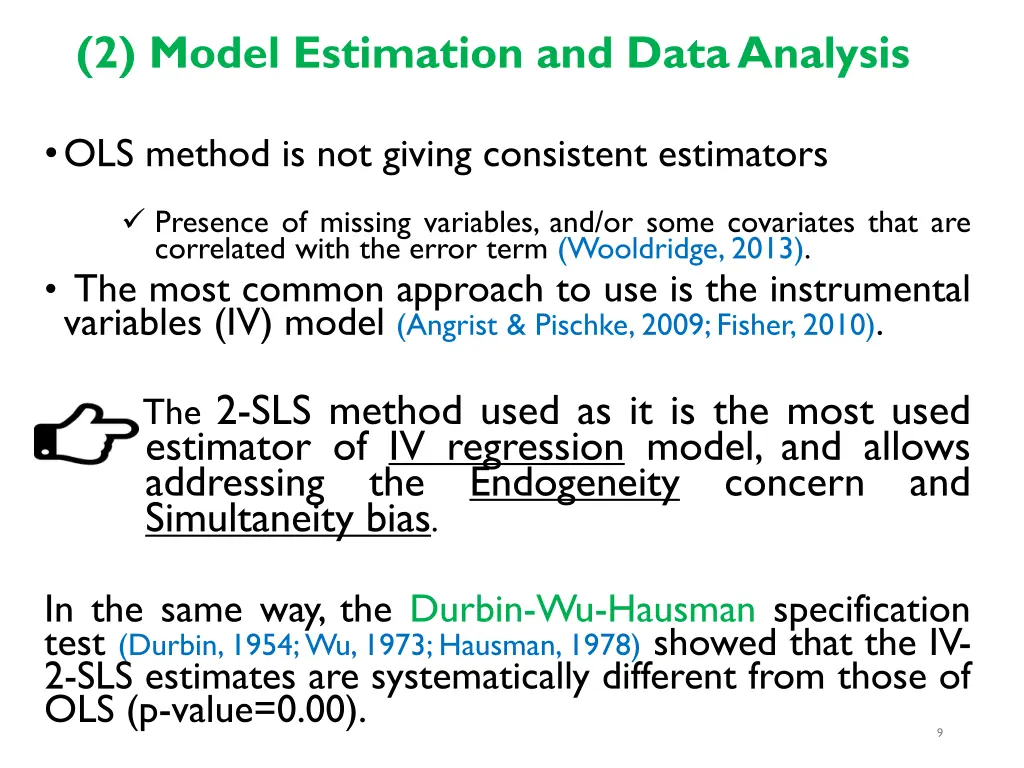 2 model estimation and data analysis