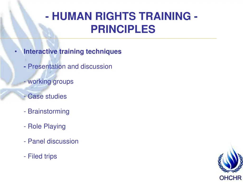 human rights training principles 3