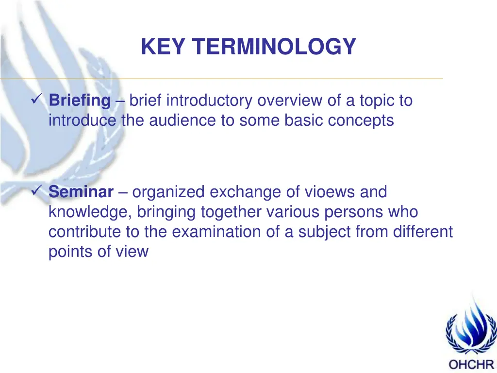 key terminology