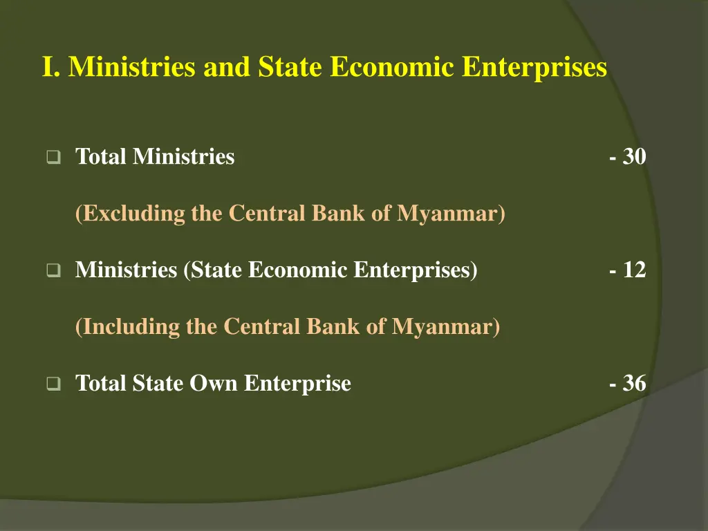 i ministries and state economic enterprises