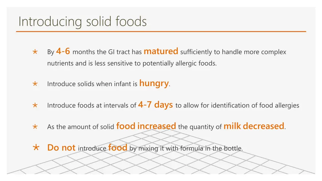 introducing solid foods