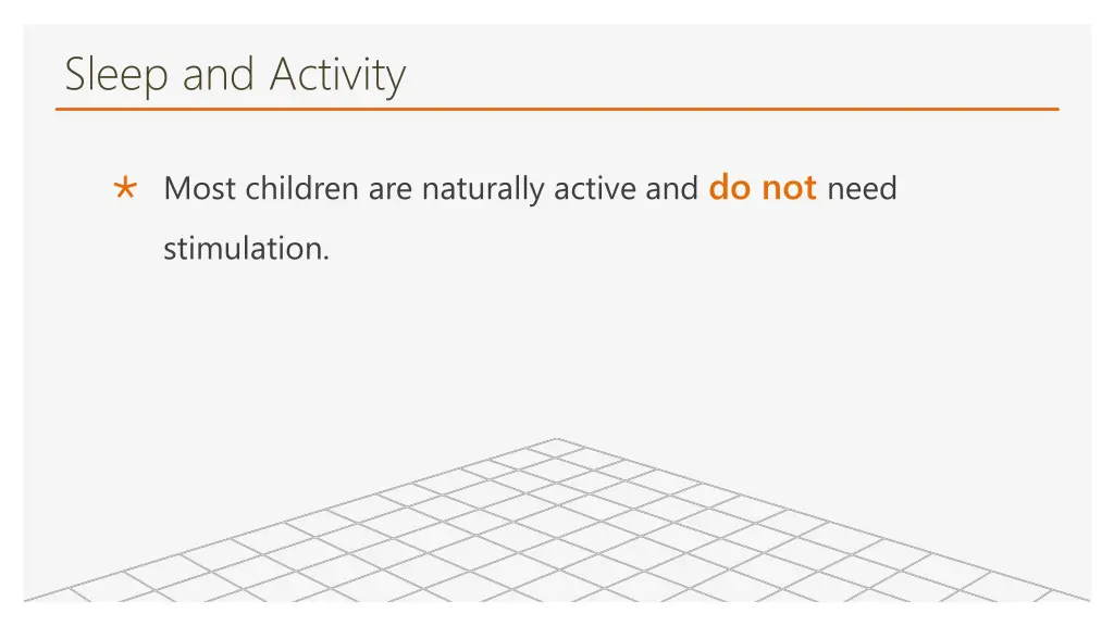 sleep and activity