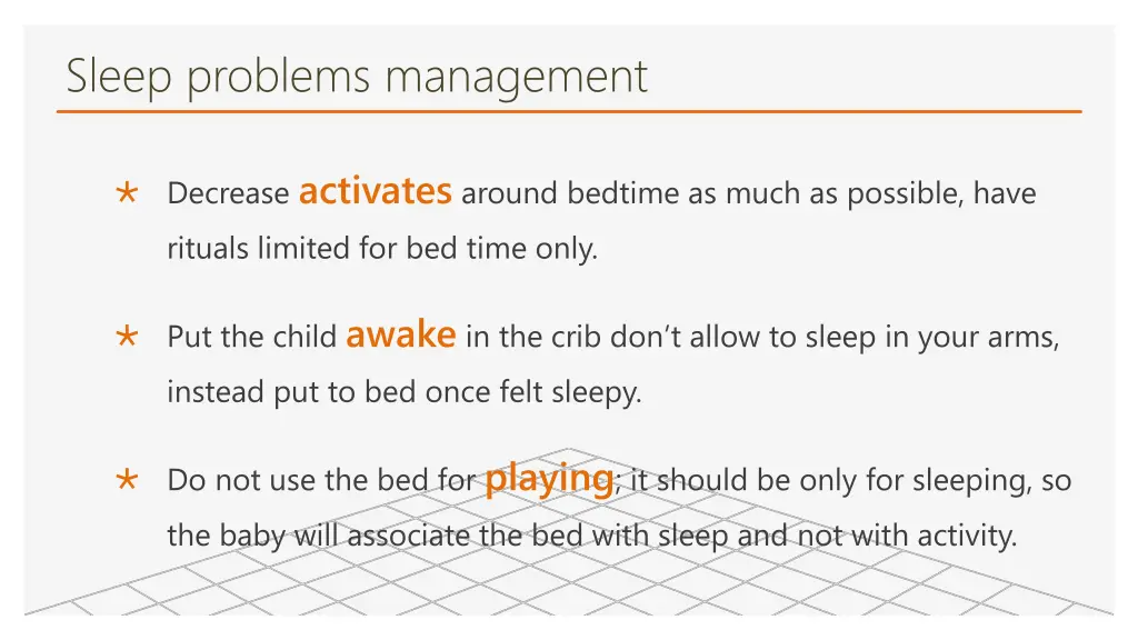 sleep problems management