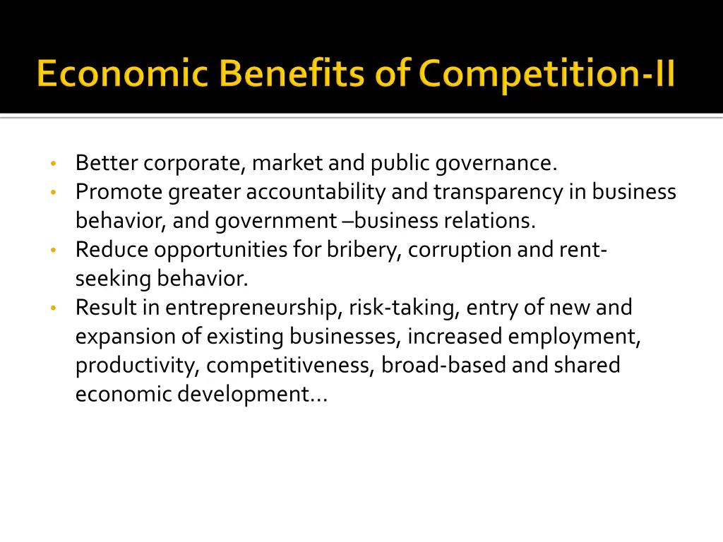 better corporate market and public governance