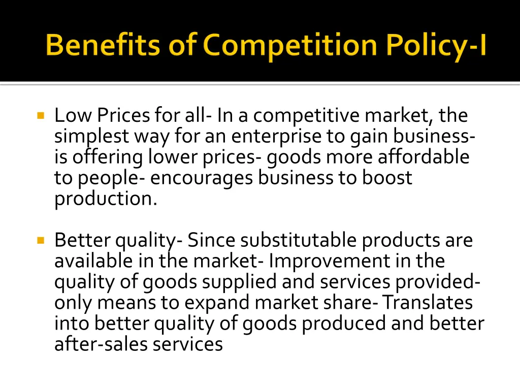 low prices for all in a competitive market