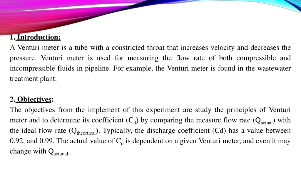 1 introduction a venturi meter is a tube with