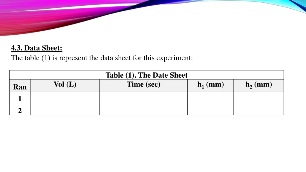 4 3 data sheet the table 1 is represent the data