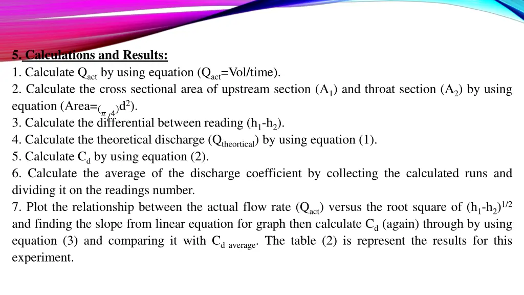 5 calculations and results 1 calculate