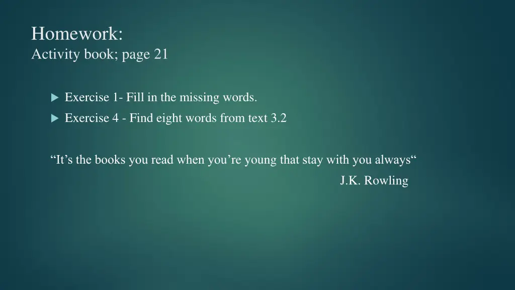 homework activity book page 21